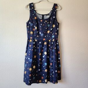Retrolicious Space-Themed Sleeveless Dress XL NWT